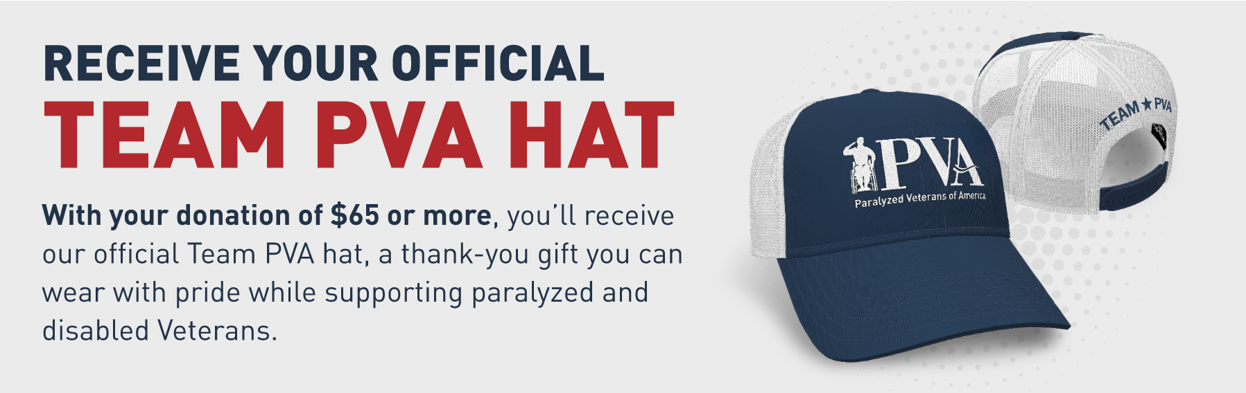 Receive a Team PVA Hat